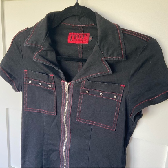 Vintage Y2K Tripp NYC Black Goth Punk Dress with Zipper Accents - Picture 3 of 17